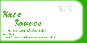 mate kovecs business card