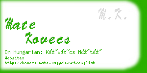 mate kovecs business card